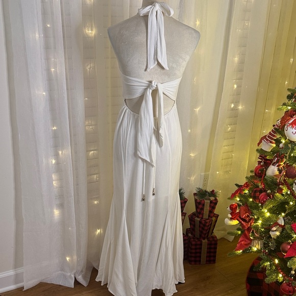 Free People Ivory Backless Halter Dress - Picture 5 of 9